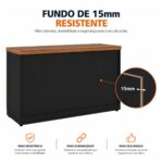 Móveis para Escritório Armário Baixo Gold para Escritório com Chave 1,60m Premium Nogal Sevilha / Preto