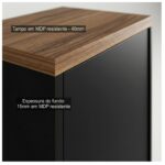 Móveis para Escritório Gaveteiro Arquivo Escritório 4 Gavetas Tampo 40mm - 1,28 x 0,46 x 0,45m Madeira Nogal Sevilha - 21410