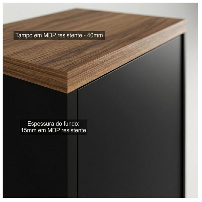 Móveis para Escritório Gaveteiro Arquivo Escritório 4 Gavetas Tampo 40mm - 1,28 x 0,46 x 0,45m Madeira Nogal Sevilha - 21410