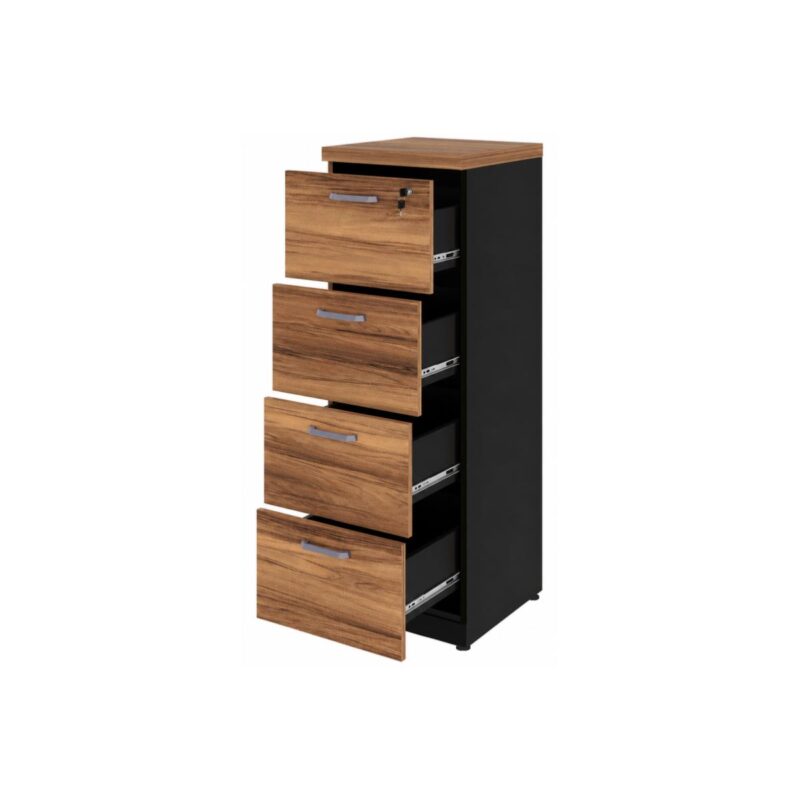 Móveis para Escritório Gaveteiro Arquivo Escritório 4 Gavetas Tampo 40mm - 1,28 x 0,46 x 0,45m Madeira Nogal Sevilha - 21410 Móveis para Escritório Gaveteiro Arquivo Escritório 4 Gavetas Tampo 40mm - 1,28 x 0,46 x 0,45m Madeira Nogal Sevilha - 21410