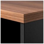 Móveis para Escritório Armário Multiuso com Prateleiras - Preto e Amadeirado - 161x40x45cm Nogal Sevilha / Preto 21432