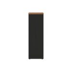 Móveis para Escritório Armário Multiuso com Prateleiras - Preto e Amadeirado - 161x40x45cm Nogal Sevilha / Preto 21432