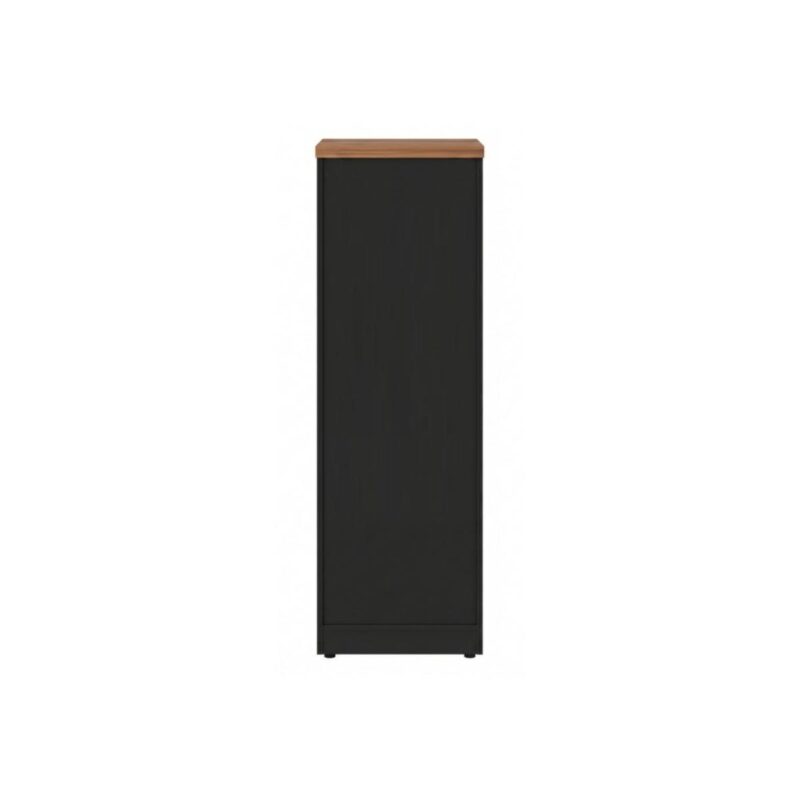Móveis para Escritório Armário Multiuso com Prateleiras - Preto e Amadeirado - 161x40x45cm Nogal Sevilha / Preto 21432