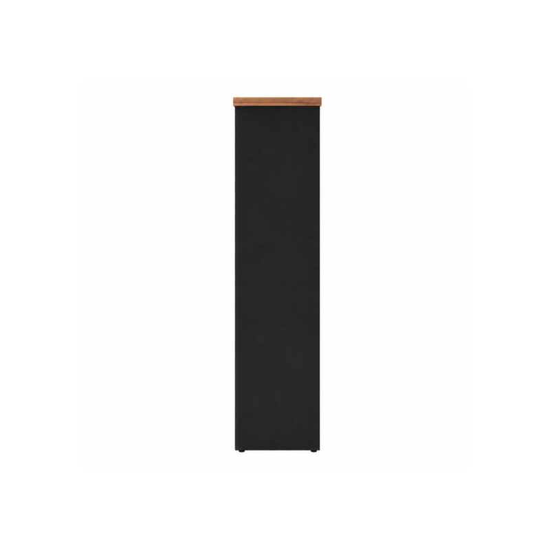 Móveis para Escritório Armário Multiuso com Prateleiras - Preto e Amadeirado - 161x40x45cm Nogal Sevilha / Preto 21432