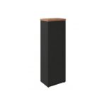 Móveis para Escritório Armário Multiuso com Prateleiras - Preto e Amadeirado - 161x40x45cm Nogal Sevilha / Preto 21432