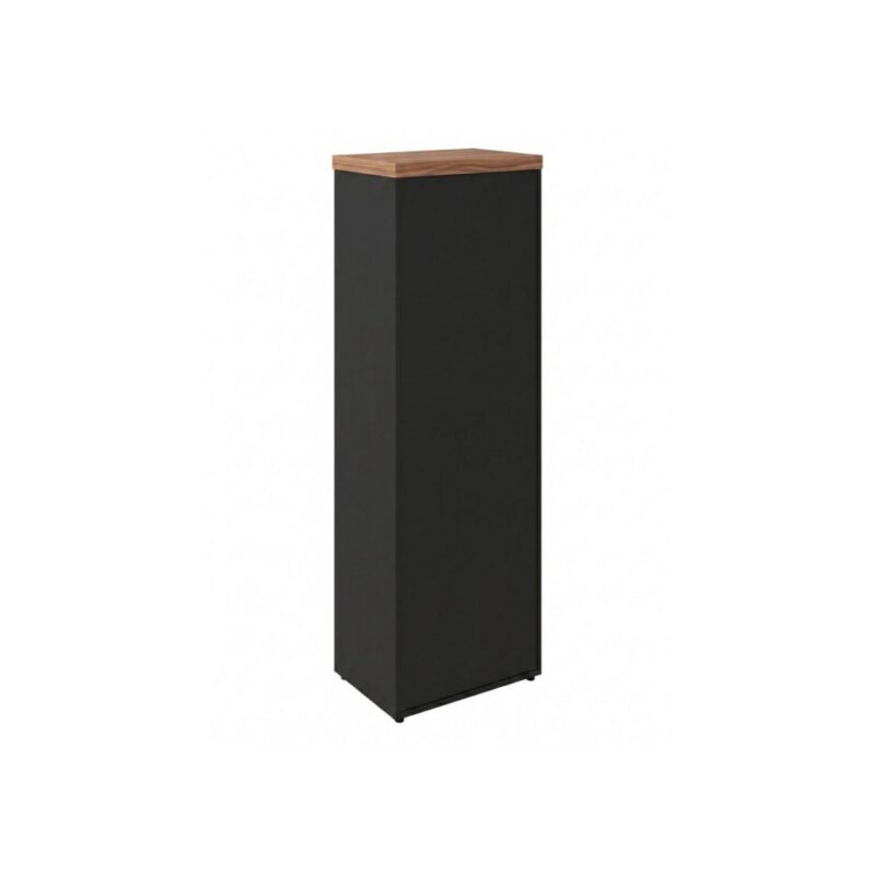 Móveis para Escritório Armário Multiuso com Prateleiras - Preto e Amadeirado - 161x40x45cm Nogal Sevilha / Preto 21432