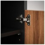 Móveis para Escritório Armário Escritório Com Chave e Nichos Tampo 40mm - 1,61x0,80x0,45m Madeira Nogal Sevilha / Preto 21413