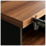 Móveis para Escritório Armário Escritório Com Chave e Nichos Tampo 40mm - 1,61x0,80x0,45m Madeira Nogal Sevilha / Preto 21413