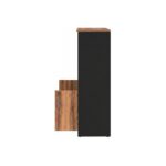 Móveis para Escritório Armário Escritório Com Chave e Nichos Tampo 40mm - 1,61x0,80x0,45m Madeira Nogal Sevilha / Preto 21413