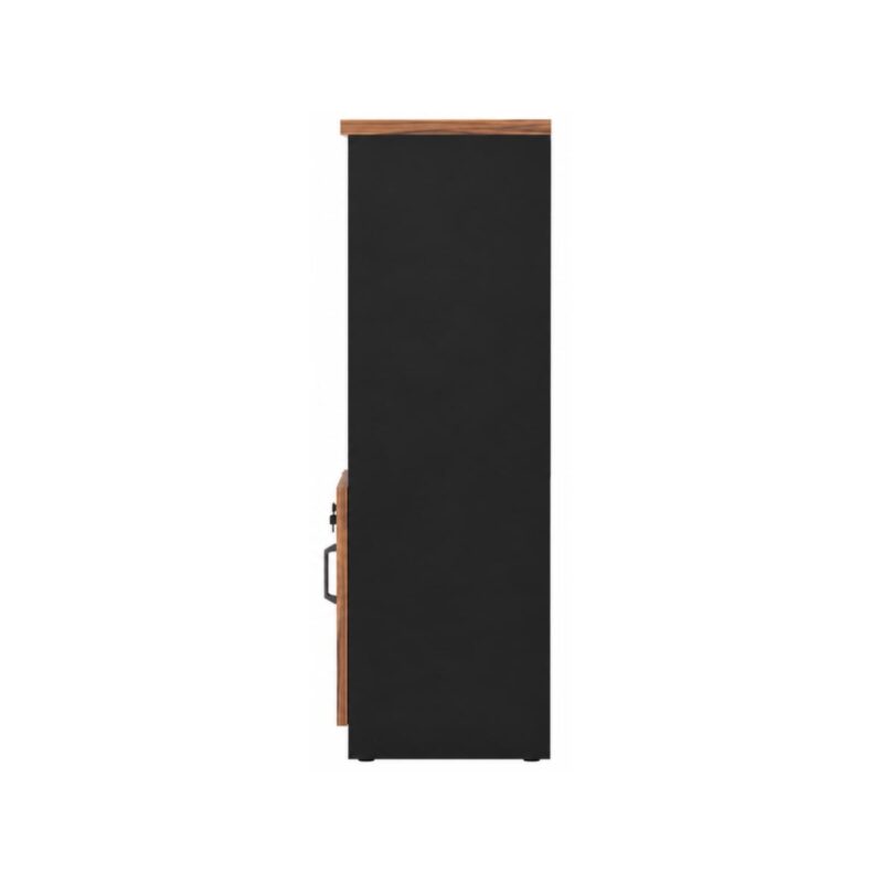 Móveis para Escritório Armário Escritório Com Chave e Nichos Tampo 40mm - 1,61x0,80x0,45m Madeira Nogal Sevilha / Preto 21413