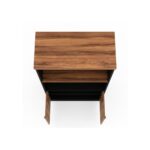 Móveis para Escritório Armário Escritório Com Chave e Nichos Tampo 40mm - 1,61x0,80x0,45m Madeira Nogal Sevilha / Preto 21413