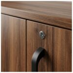 Móveis para Escritório Armário Alto Fechado com 02 Portas - 1,61x0,80x0,45m - WORK START - NOGAL SEVILHA/PRETO - 21414
