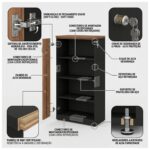 Móveis para Escritório Armário Alto Fechado com 02 Portas - 1,61x0,80x0,45m - WORK START - NOGAL SEVILHA/PRETO - 21414