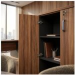 Móveis para Escritório Armário Alto Fechado com 02 Portas - 1,61x0,80x0,45m - WORK START - NOGAL SEVILHA/PRETO - 21414