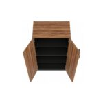 Móveis para Escritório Armário Alto Fechado com 02 Portas - 1,61x0,80x0,45m - WORK START - NOGAL SEVILHA/PRETO - 21414