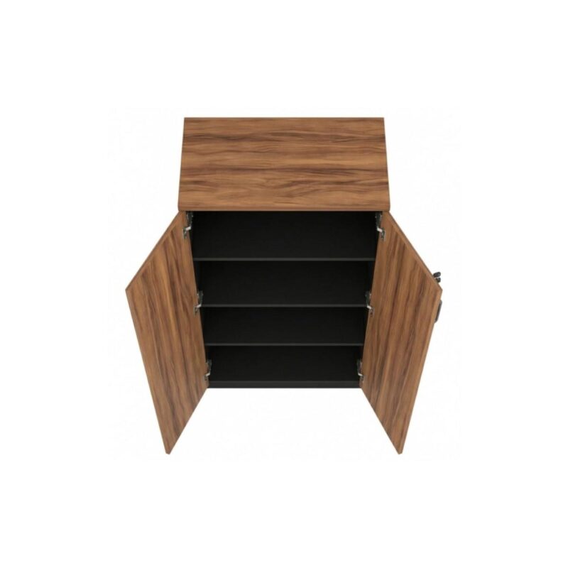 Móveis para Escritório Armário Alto Fechado com 02 Portas - 1,61x0,80x0,45m - WORK START - NOGAL SEVILHA/PRETO - 21414