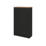 Móveis para Escritório Armário Alto Fechado com 02 Portas - 1,61x0,80x0,45m - WORK START - NOGAL SEVILHA/PRETO - 21414