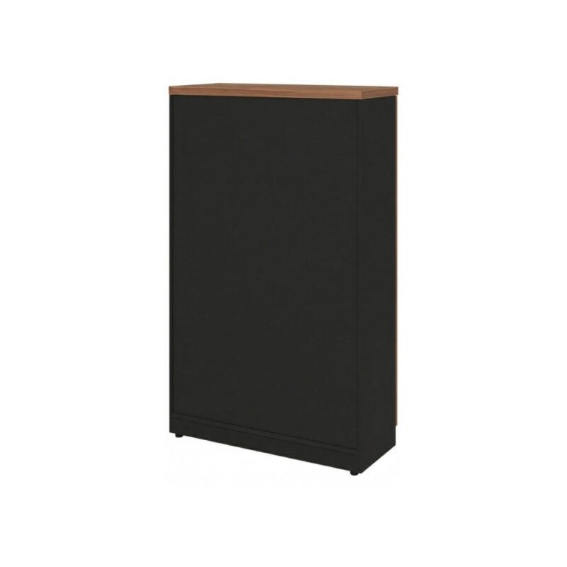 Móveis para Escritório Armário Alto Fechado com 02 Portas - 1,61x0,80x0,45m - WORK START - NOGAL SEVILHA/PRETO - 21414