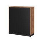 Móveis para Escritório Estante de Escritório Fechada com Chave e Prateleiras 161x120cm Nogal Sevilha / Preto 21415