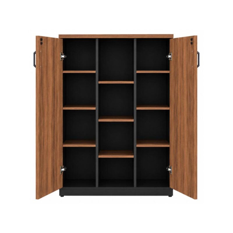 Móveis para Escritório Estante de Escritório Fechada com Chave e Prateleiras 161x120cm Nogal Sevilha / Preto 21415