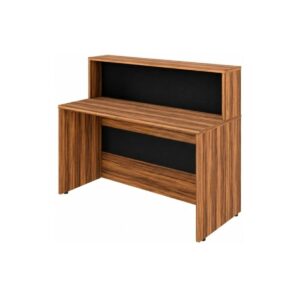Mesa para Recepção e Balcão Atendimento Madeira Alta Qualidade 1,35x1,13m Nogal Sevilha / Preto 63081
