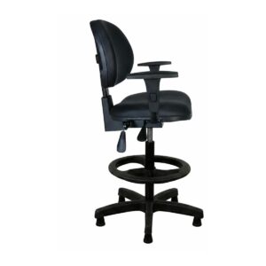 Sem categoria Cadeira CAIXA Executiva Base PLAXMETAL c/ Braços Reguláveis - Corino Preto - 34041