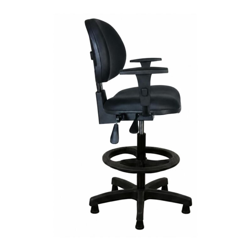 Sem categoria Cadeira CAIXA Executiva Base PLAXMETAL c/ Braços Reguláveis - Corino Preto - 34041