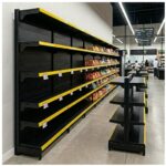 Gôndola Parede Preta Inicial 1,70m com 5 Bandejas Etiqueta Amarela - 39505
