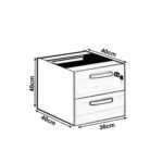 Móveis para Escritório Gaveteiro Suspenso p/ Mesa  (02 Gav) - WORKSTART - NOGAL SEVILHA / PRETO - 21420