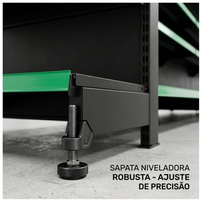 Gôndola Centro Preta Continuação 137 com 8 Bandeja Etiqueta Verde - 39301