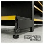 PONTA de Gôndola Preta 2,02m com 6 Bandejas Etiqueta Amarela - 39426
