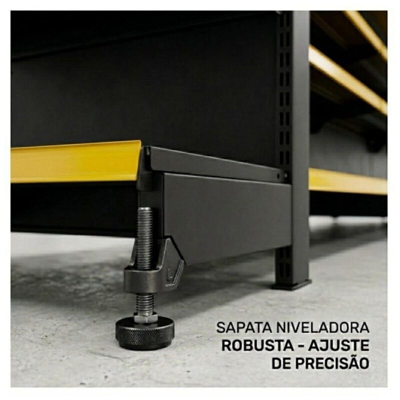 Gôndola Parede Preta Continuação 1,70m com 5 Bandejas Etiqueta Amarela - 39512