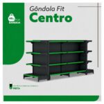 Sem categoria Gôndola Centro Preta Continuação 137 com 8 Bandeja Etiqueta Verde - 39301
