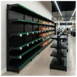 Gôndola Parede Preta Continuação 1,70m com 5 Bandejas Etiqueta Verde - 39511