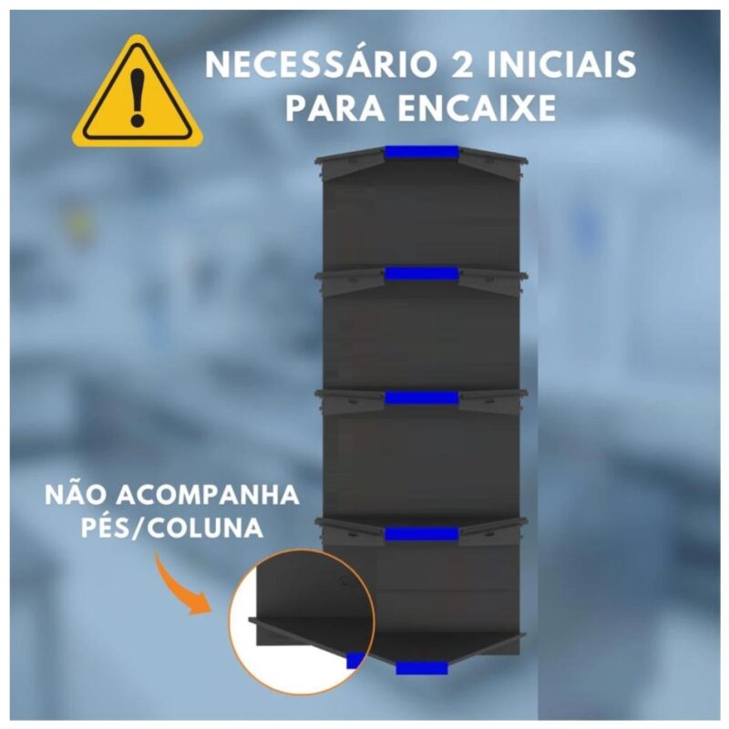 CANTO de Gondola 2,02m com 6 Bandejas Etiqueta Azul - 39431