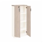 Móveis para Escritório Armário Alto Fechado Escritório com 02 Portas – 1,62×0,80×0,45m – Fresno / Branco - 71020