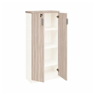 Móveis para Escritório Armário Alto Fechado Escritório com 02 Portas – 1,62×0,80×0,45m – Fresno / Branco - 71020
