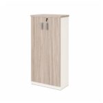 Móveis para Escritório Armário Alto Fechado Escritório com 02 Portas – 1,60×0,80×0,46m – Fresno / Branco - 71020