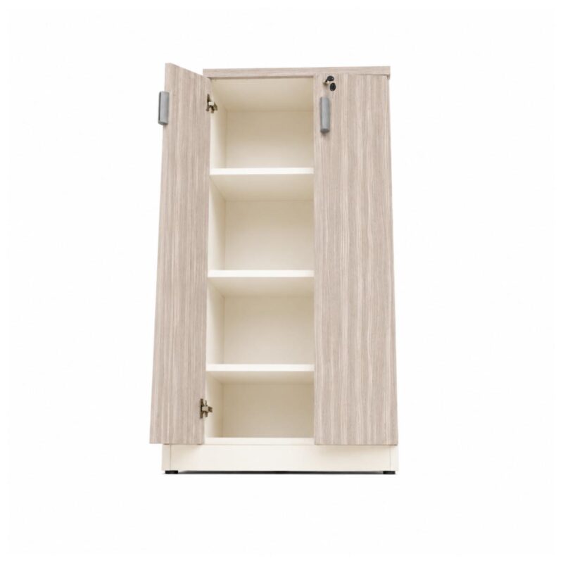 Móveis para Escritório Armário Alto Fechado Escritório com 02 Portas – 1,60×0,80×0,46m – Fresno / Branco - 71020