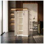 Móveis para Escritório Armário Alto Fechado Escritório com 02 Portas – 1,60×0,80×0,46m – Fresno / Branco - 71020