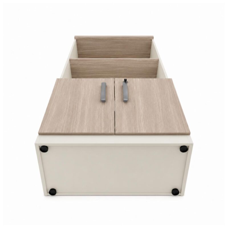 Móveis para Escritório Armário Alto Escritório Semi-Aberto com 02 Portas - 1,62×0,80×0,46m - Fresno / Branco – 71021