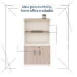 Móveis para Escritório Armário Alto Escritório Semi-Aberto com 02 Portas - 1,62×0,80×0,46m - Fresno / Branco – 71021