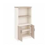 Móveis para Escritório Armário Alto Escritório Semi-Aberto com 02 Portas - 1,62×0,80×0,46m - Fresno / Branco – 71021