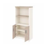 Móveis para Escritório Armário Alto Escritório Semi-Aberto com 02 Portas - 1,62×0,80×0,46m - Fresno / Branco – 71021