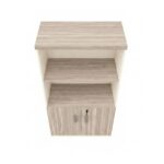 Móveis para Escritório Armário Alto Escritório Semi-Aberto com 02 Portas - 1,62×0,80×0,46m - Fresno / Branco – 71021