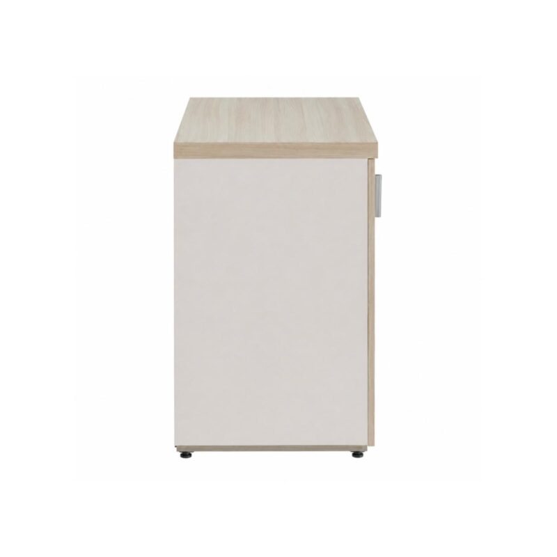 Móveis para Escritório Armário Baixo Credenza com Nicho - 1,31x0,75X0,46m - Fresno / Branco - 71022