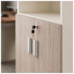 Móveis para Escritório Armário Baixo Credenza com Nicho - 1,31x0,75X0,46m - Fresno / Branco - 71022