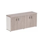Móveis para Escritório Armário Baixo Gold 04 Portas Credenza - 1,60x0,75x0,46m - Fresno / Branco - 71023