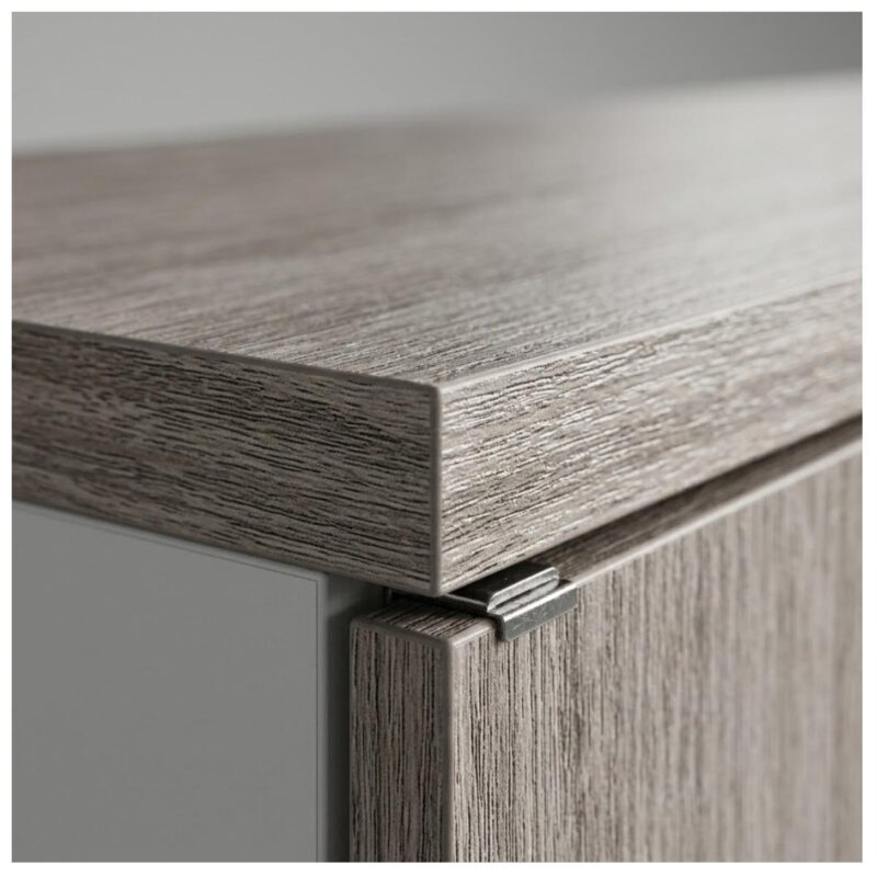 Móveis para Escritório Armário Baixo Gold 04 Portas Credenza - 1,60x0,75x0,46m - Fresno / Branco - 71023