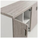 Móveis para Escritório Armário Baixo Gold 04 Portas Credenza - 1,60x0,75x0,46m - Fresno / Branco - 71023
